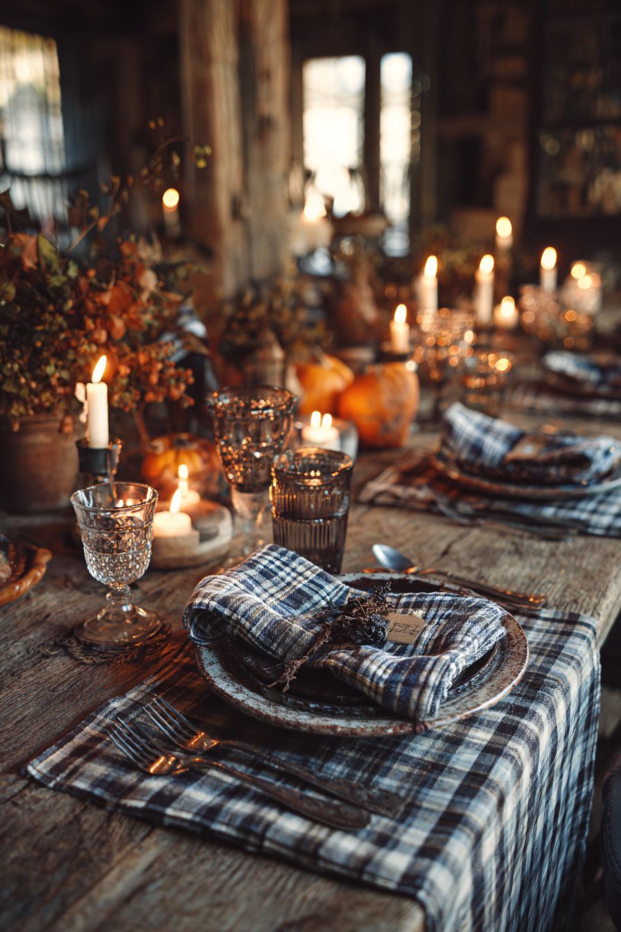 Layer Patterns with Plaid and Solid Napkins