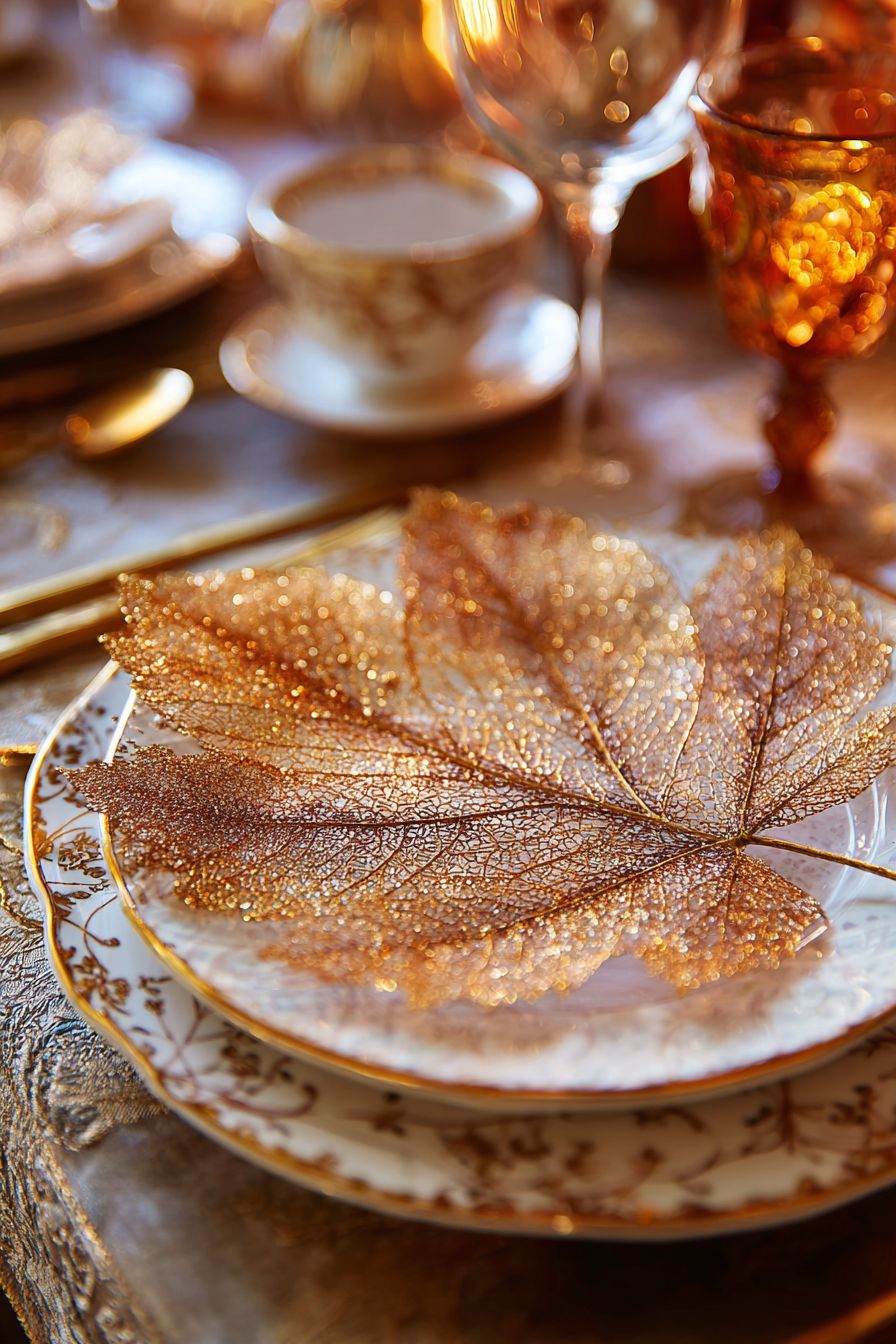 Decorate with Homemade Glitter Leaf Accents