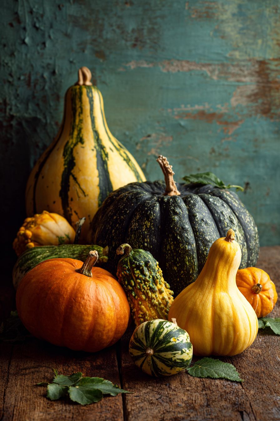 Highlight Autumn Colors with Gourd and Squash Display
