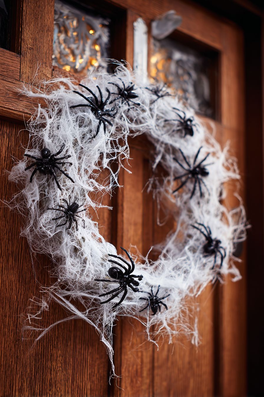 Make Spider Web Wreaths for Doors