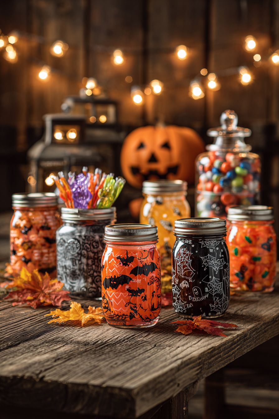 Organize with Halloween-Themed Mason Jar Organizers