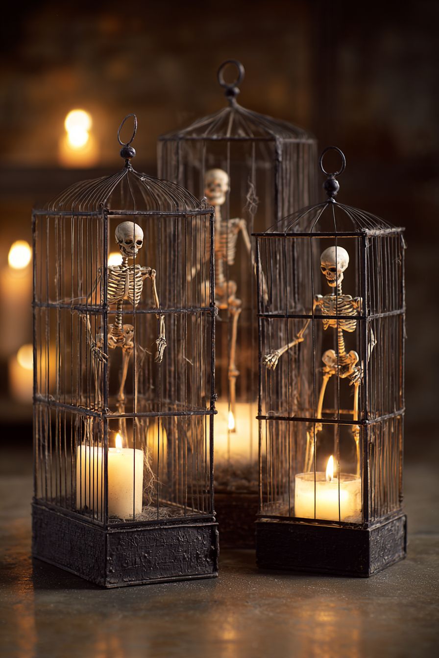 DIY Skeleton Bird Cage with Plaques