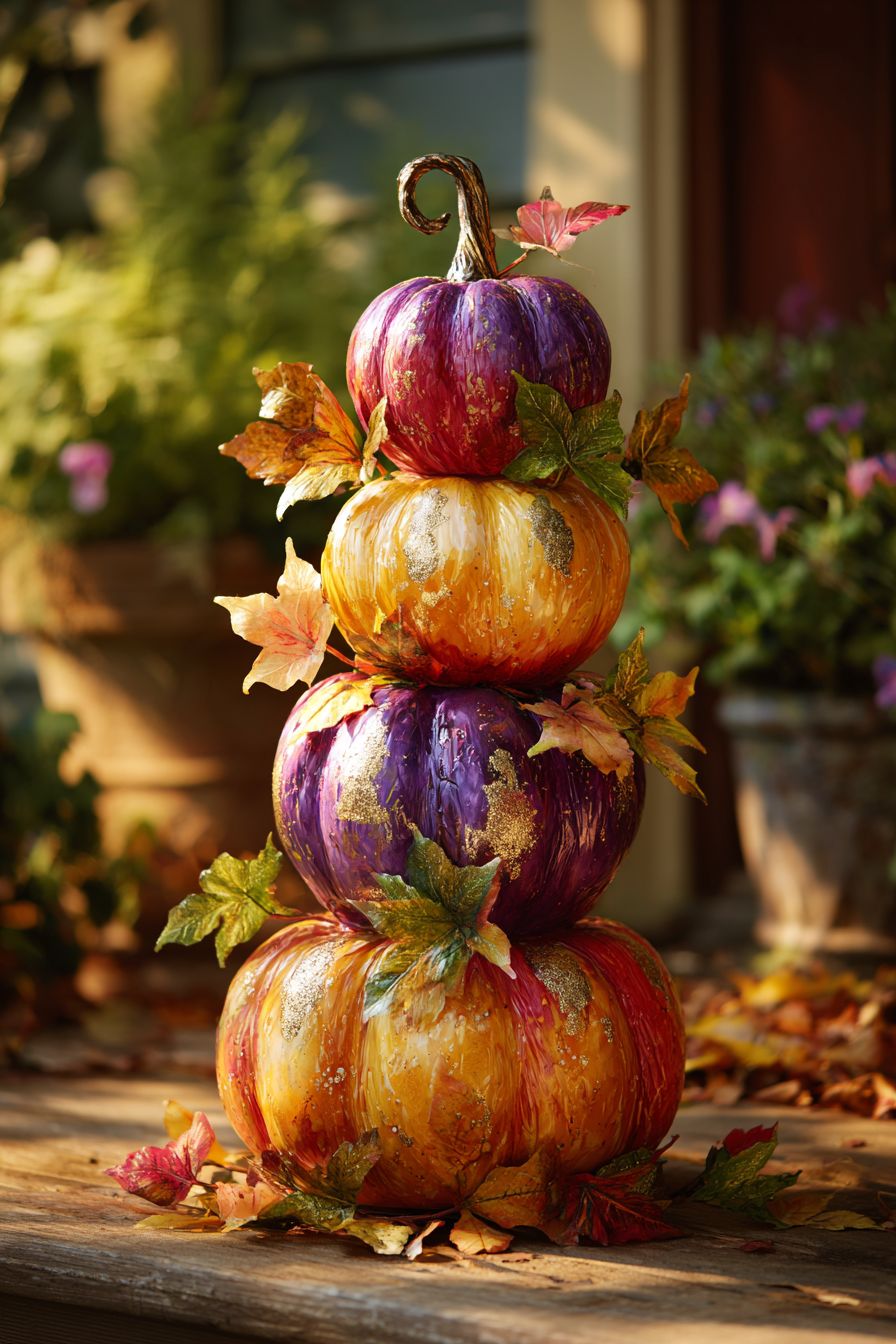 Transform Plastic Pumpkins into Unique Topiaries