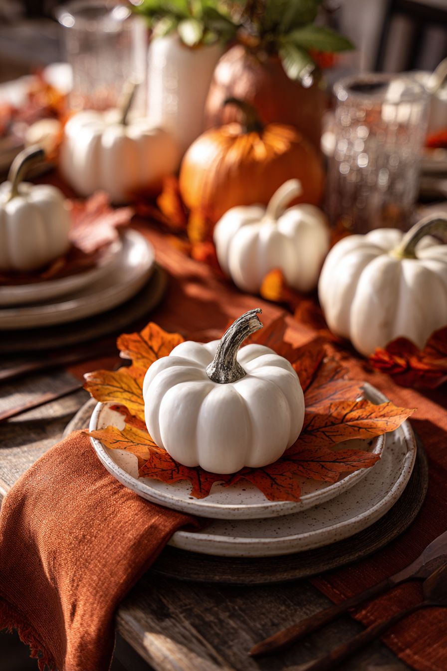 Simple and Sweet Pumpkin Place Settings