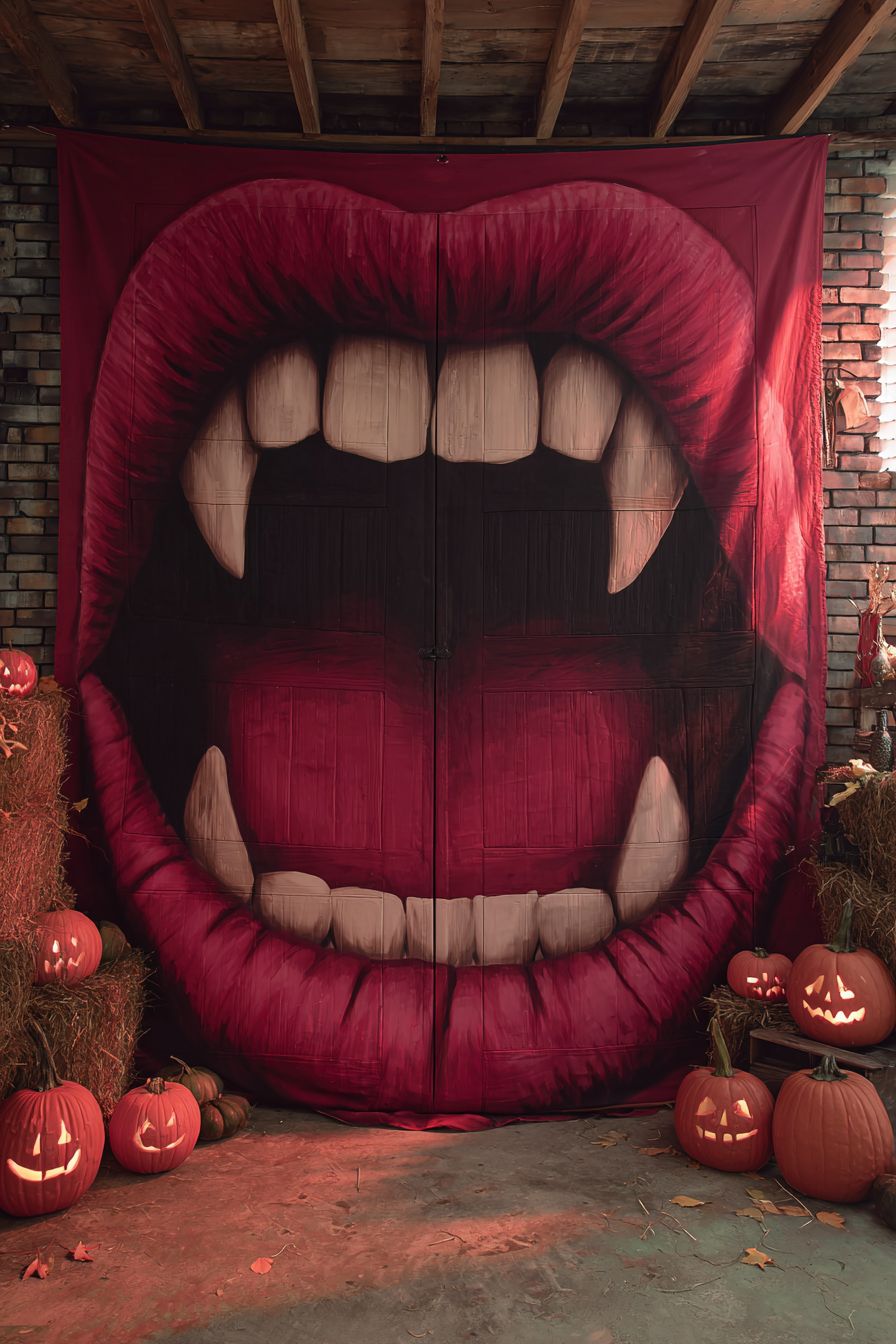 Simple Vampire Mouth Door Decoration