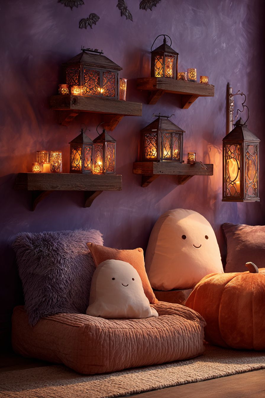 Display Eerie Lanterns on Shelves