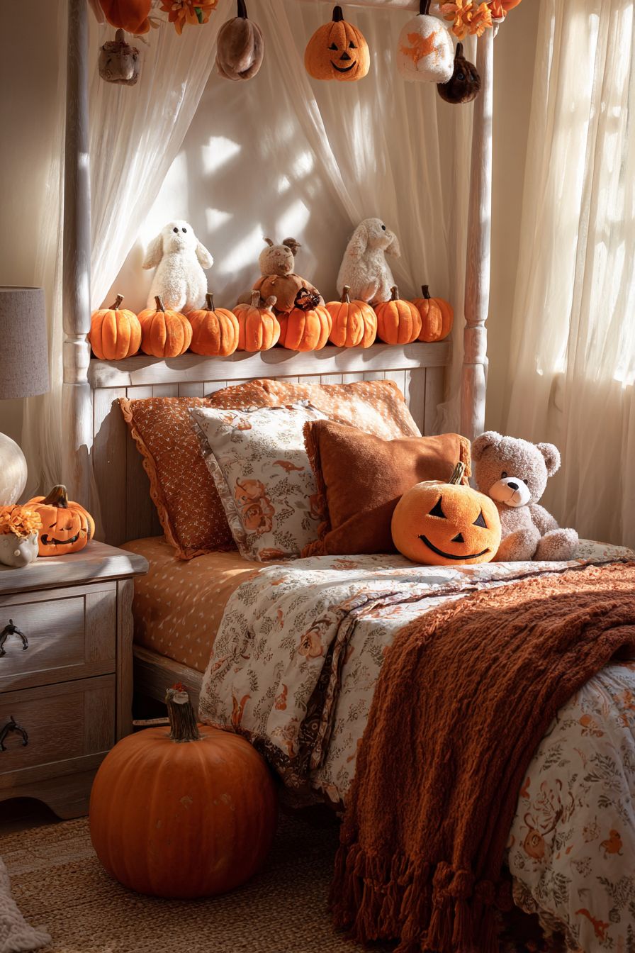 Pumpkin Garland Headboard Accent