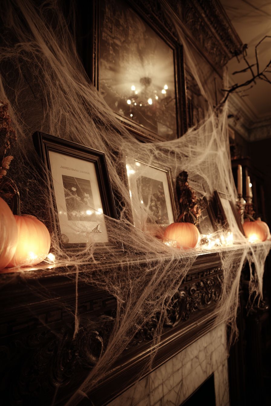 Dress Up Picture Frames with Spider Webs