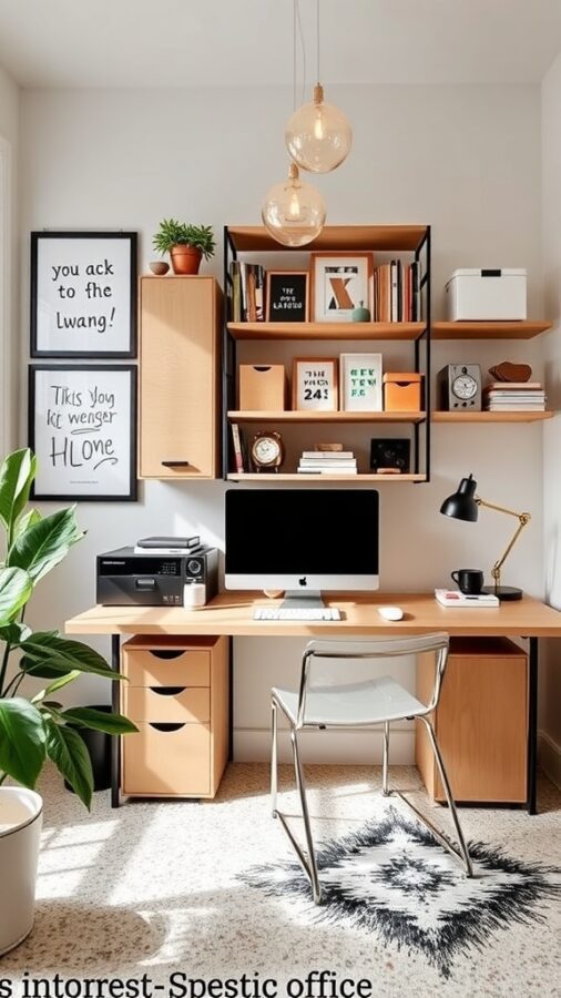 Optimized Storage for Efficiency Home office with smart storage solutions