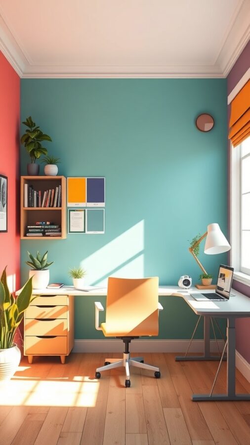 Harnessing the Power of Color Colorful and vibrant home office