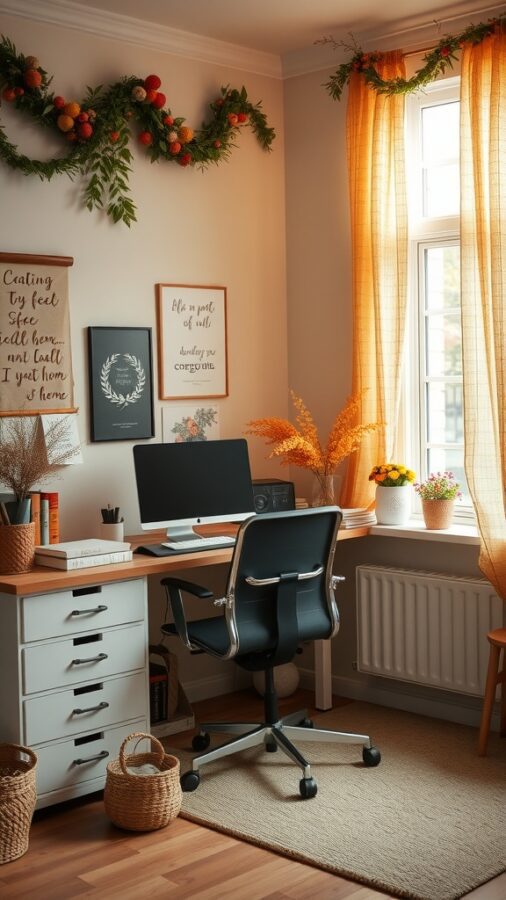 Refreshing Your Office with Seasonal Touches Seasonal decor in home office