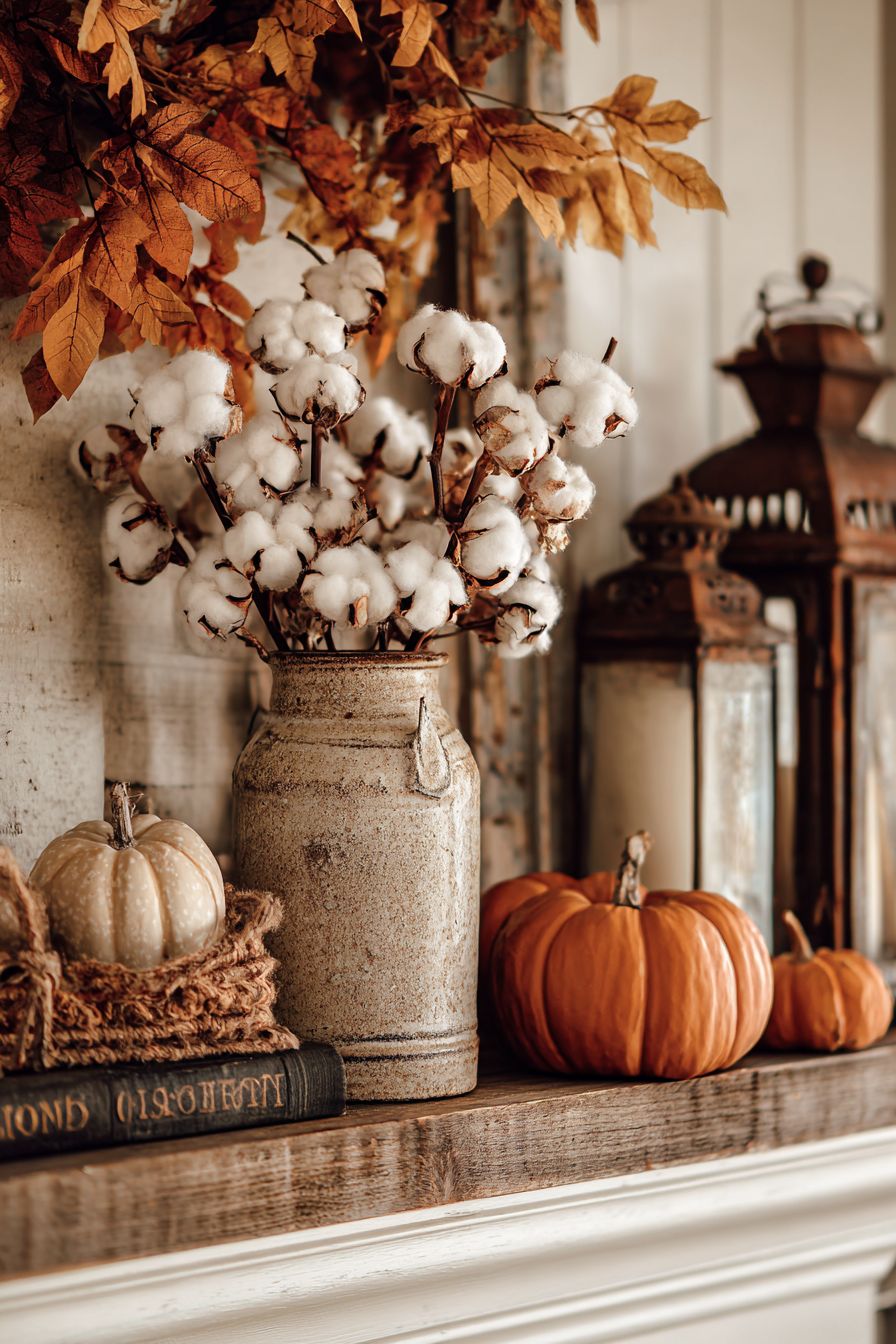 Arrange Cotton Stems for Southern Charm