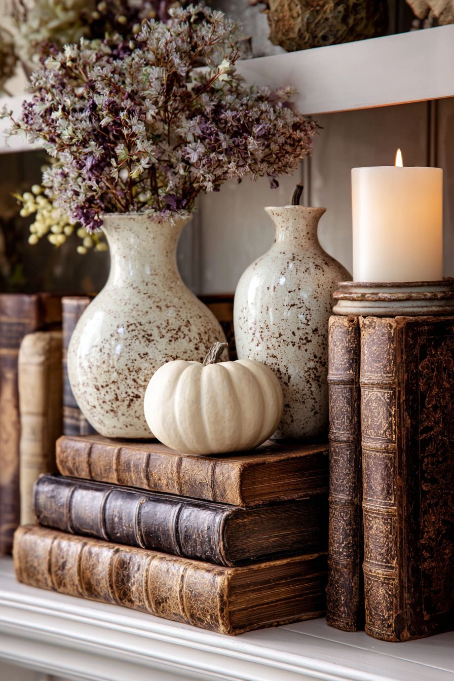 Introduce Vintage Books for Added Height