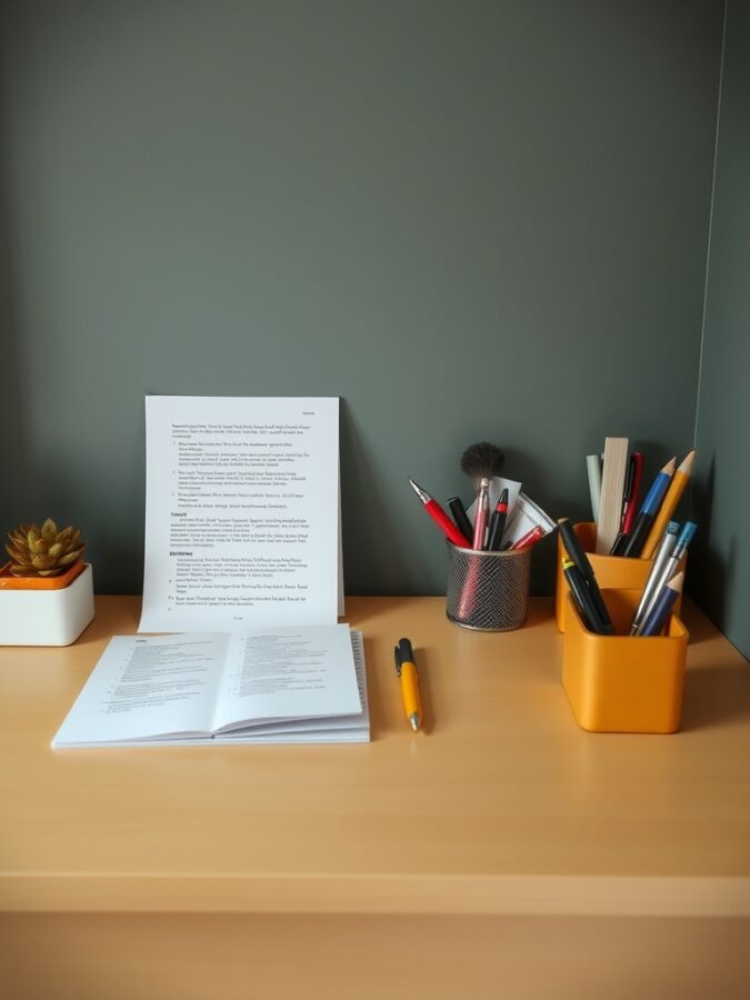 Organized desk accessories