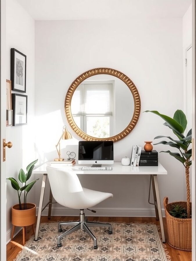 Mirror in small office