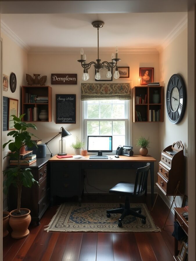 Vintage decor in home office