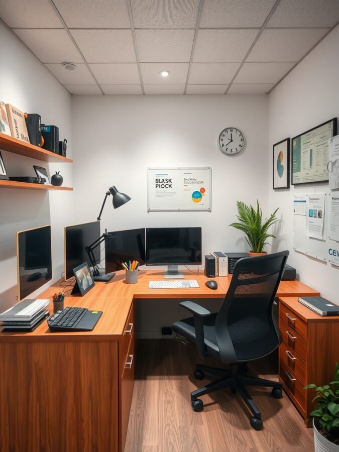 Tech setup in home office