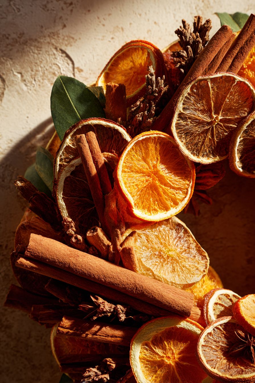 Organize Wreaths From Dried Orange Slices
