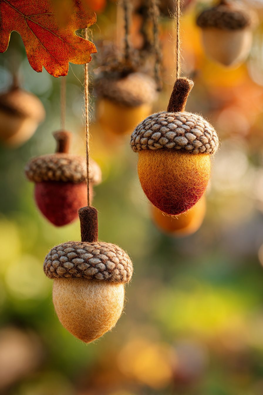 Craft Mini Felt Acorn Ornaments