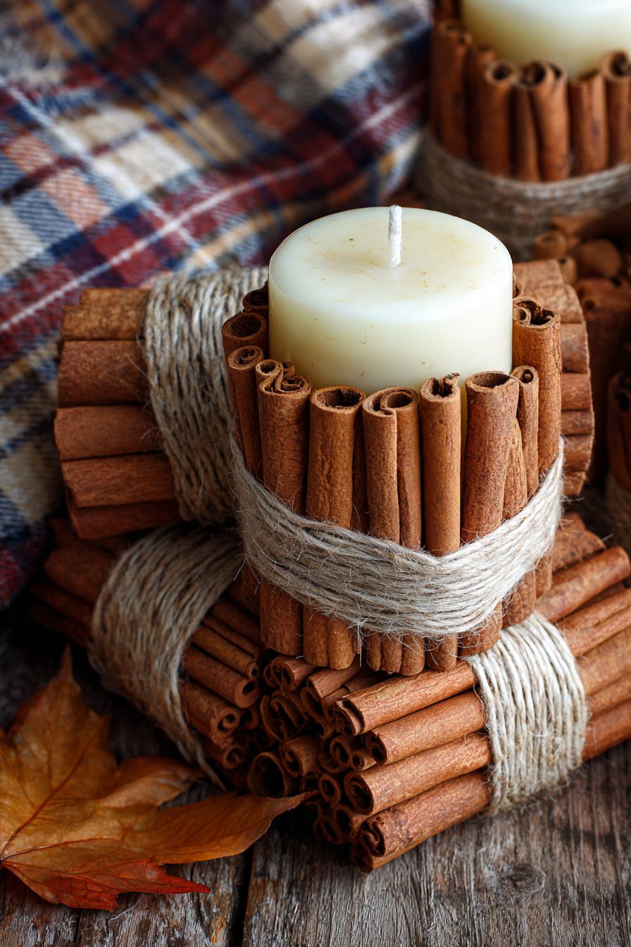 Make Customized Cinnamon Stick Candles