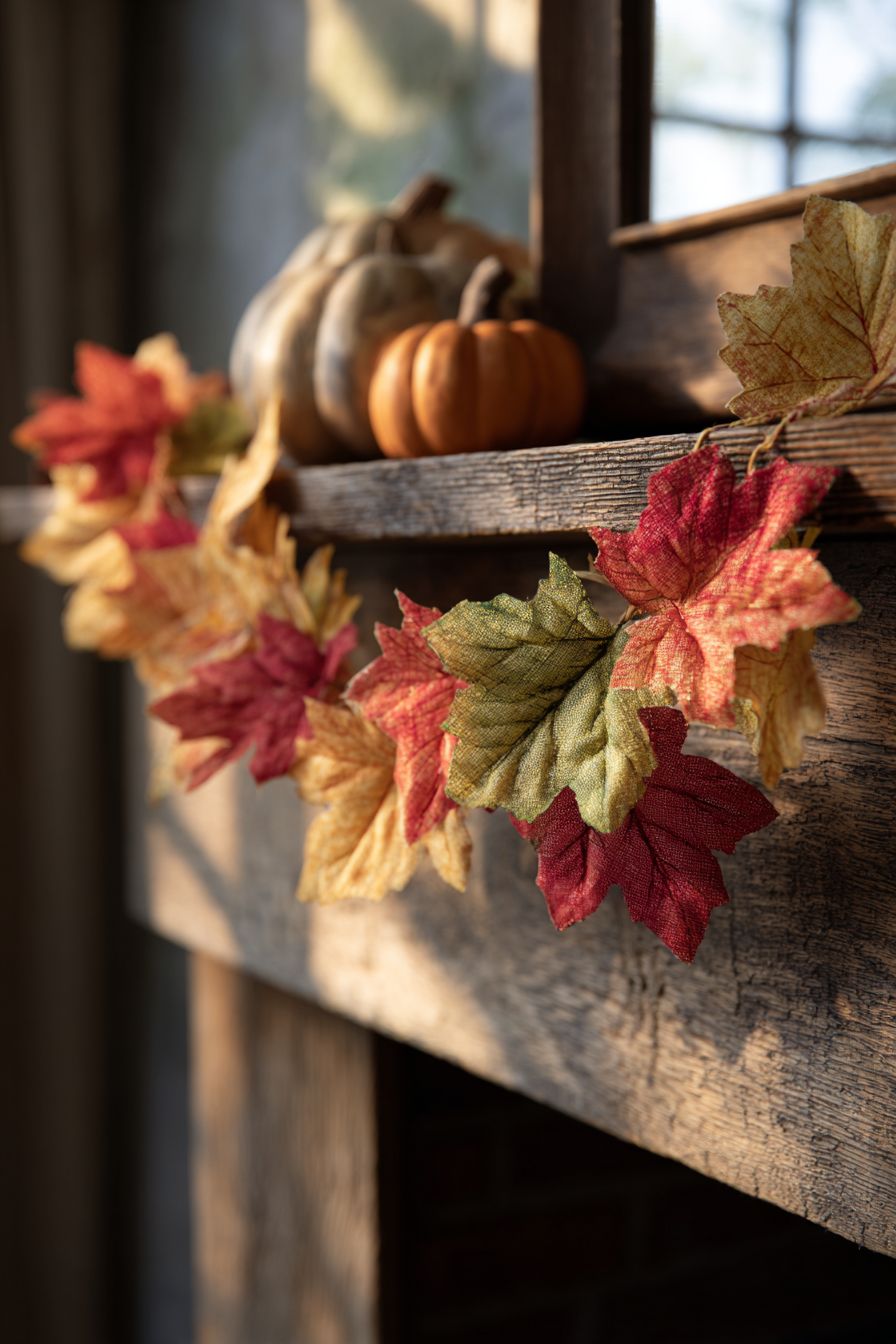 Design Leaf Garland From Fabric Scraps