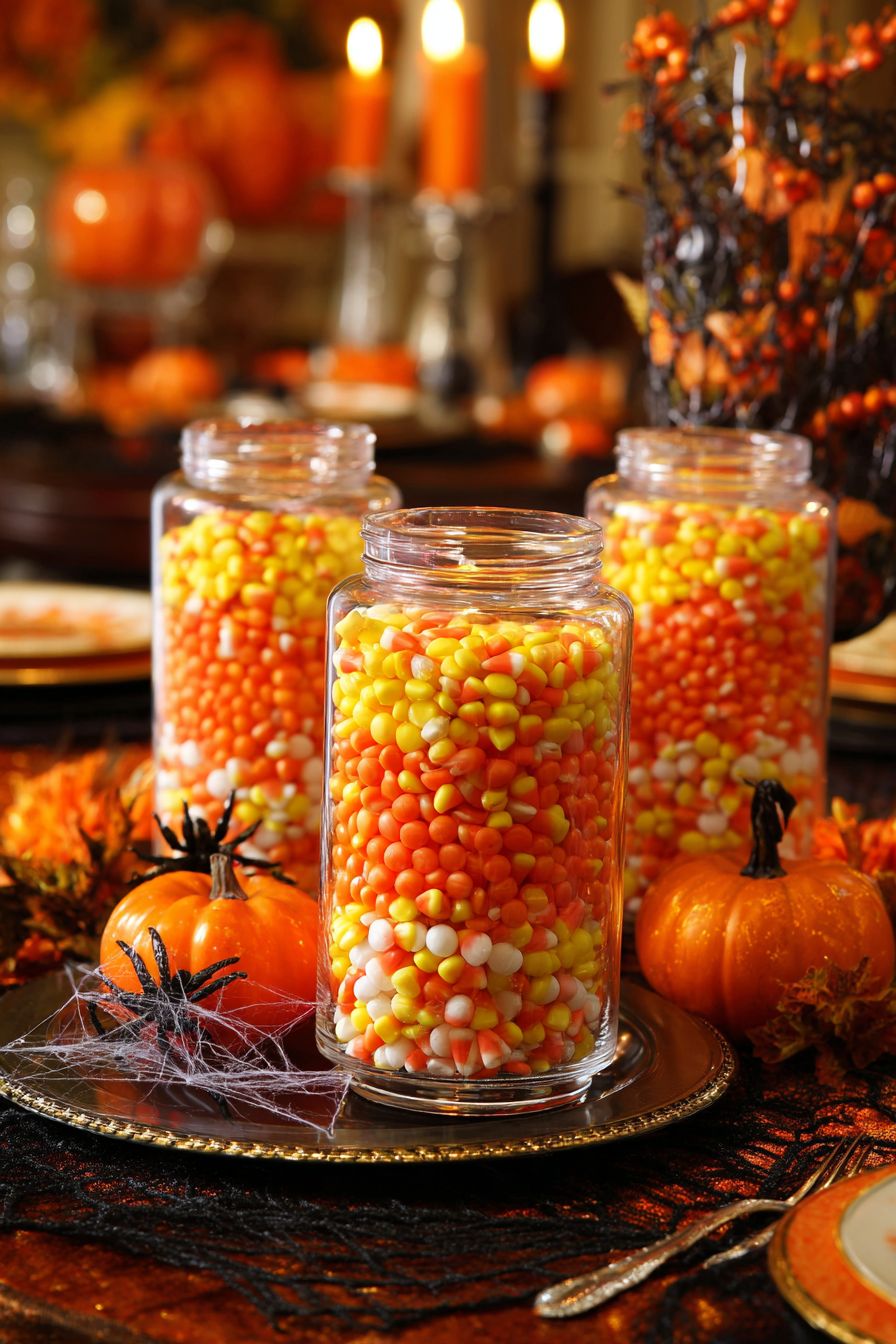 Colorful Candy Corn Vases