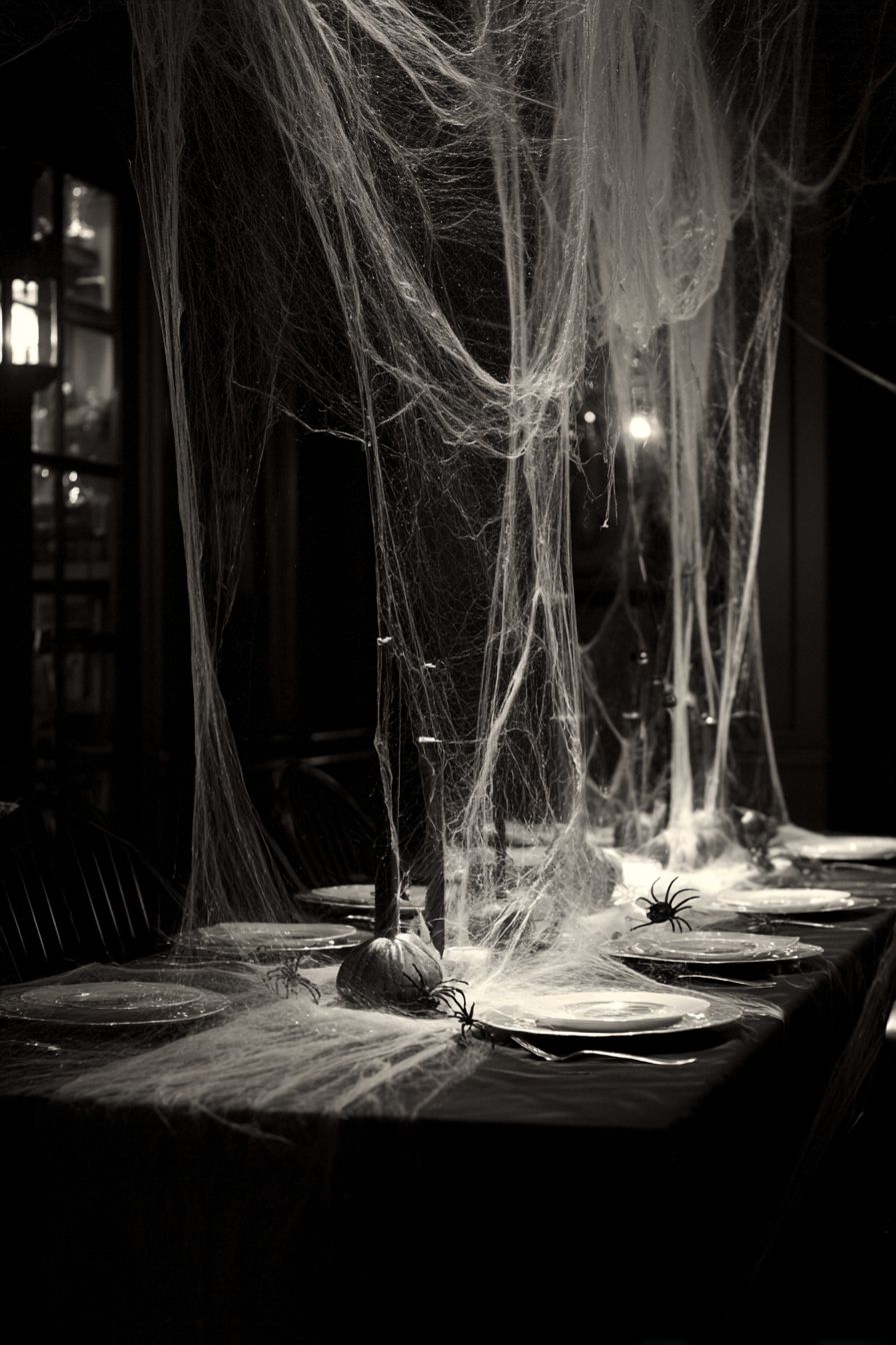 DIY Spider Web Table Runner