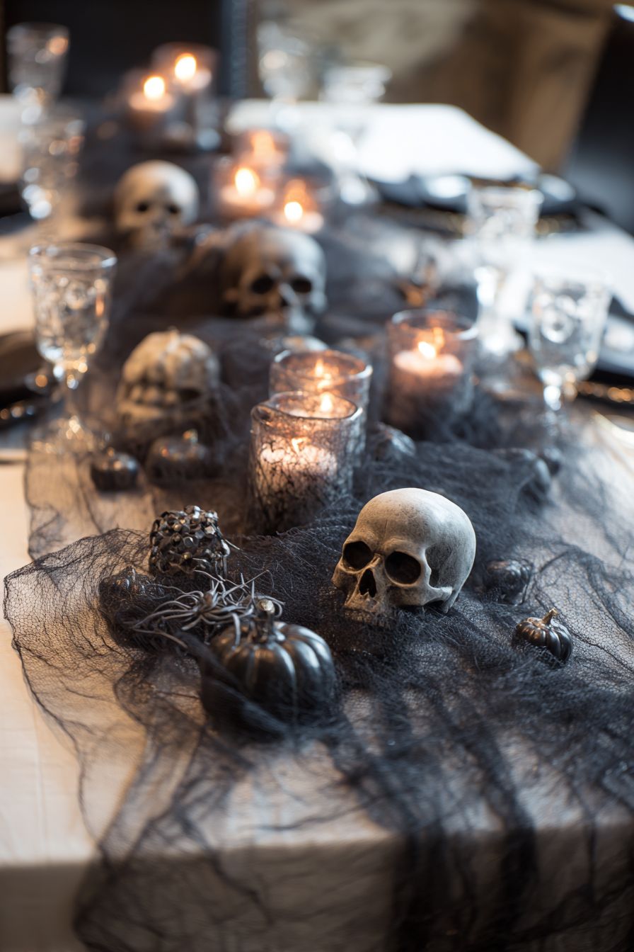 Eerie Black Tulle Overlay