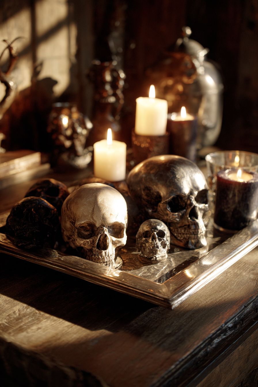 Assemble Skulls and Candles for Dramatic Lighting