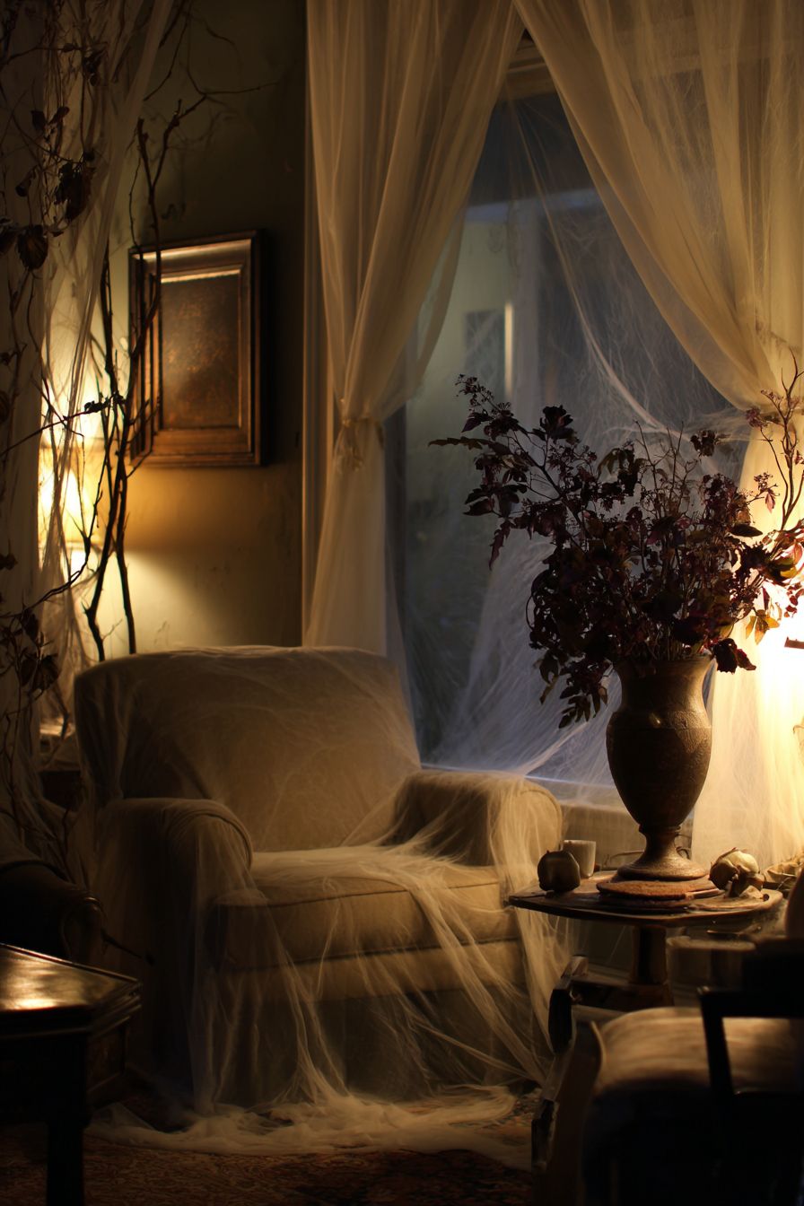 Turn White Sheets Into Ghost Drapes