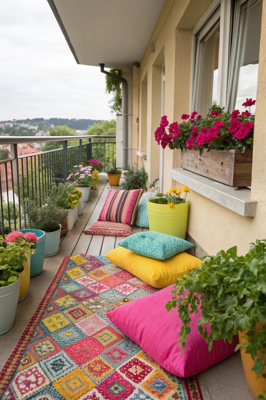 Colorful balcony decor