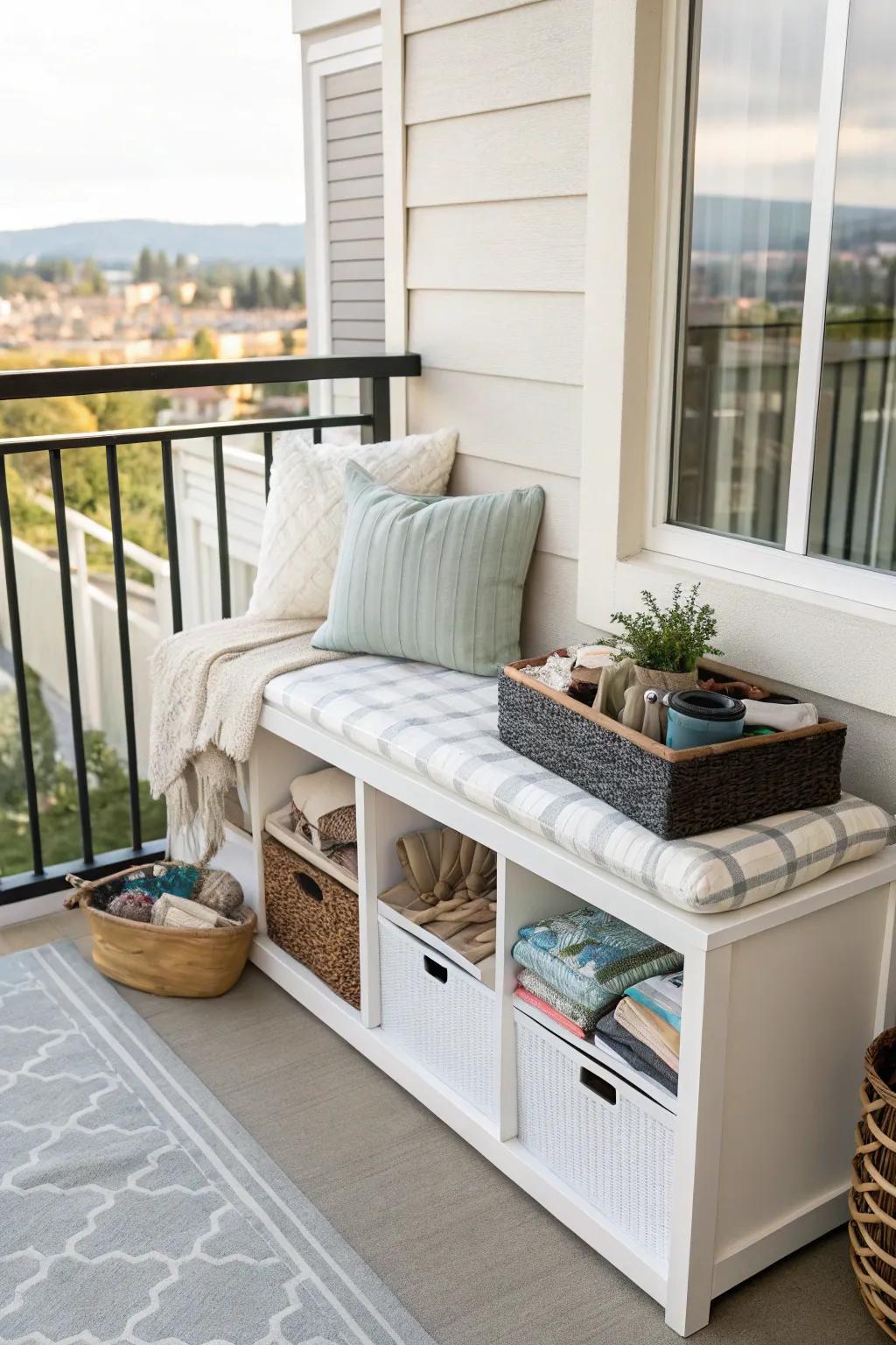 Space-saving multi-functional balcony furniture