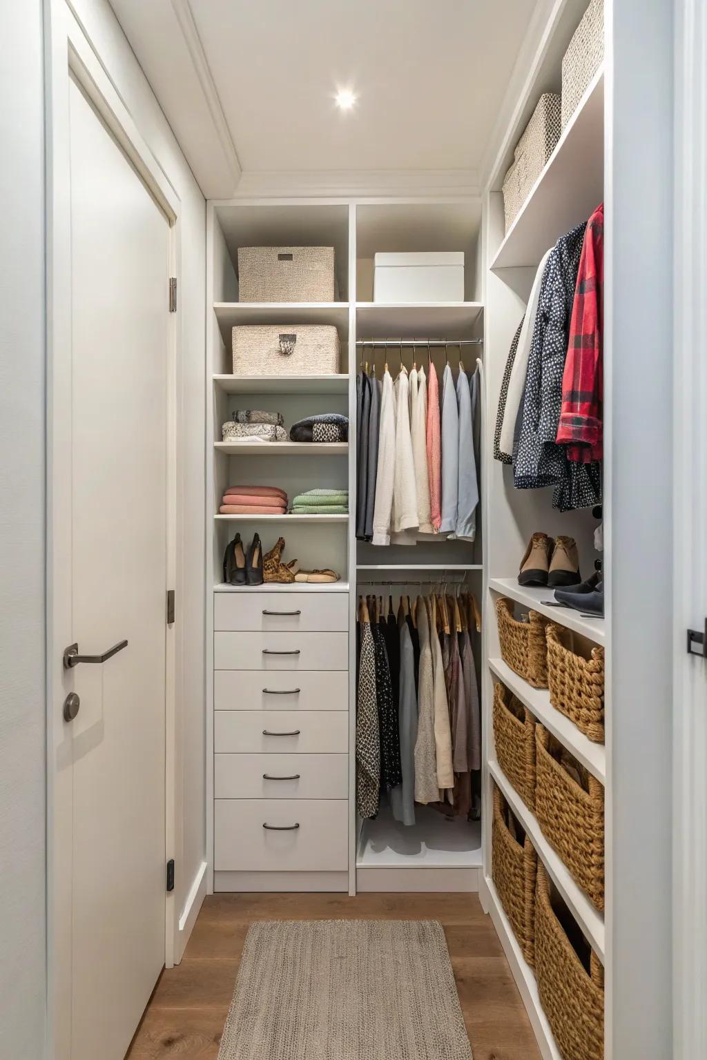 Custom closet systems optimize every inch of space.
