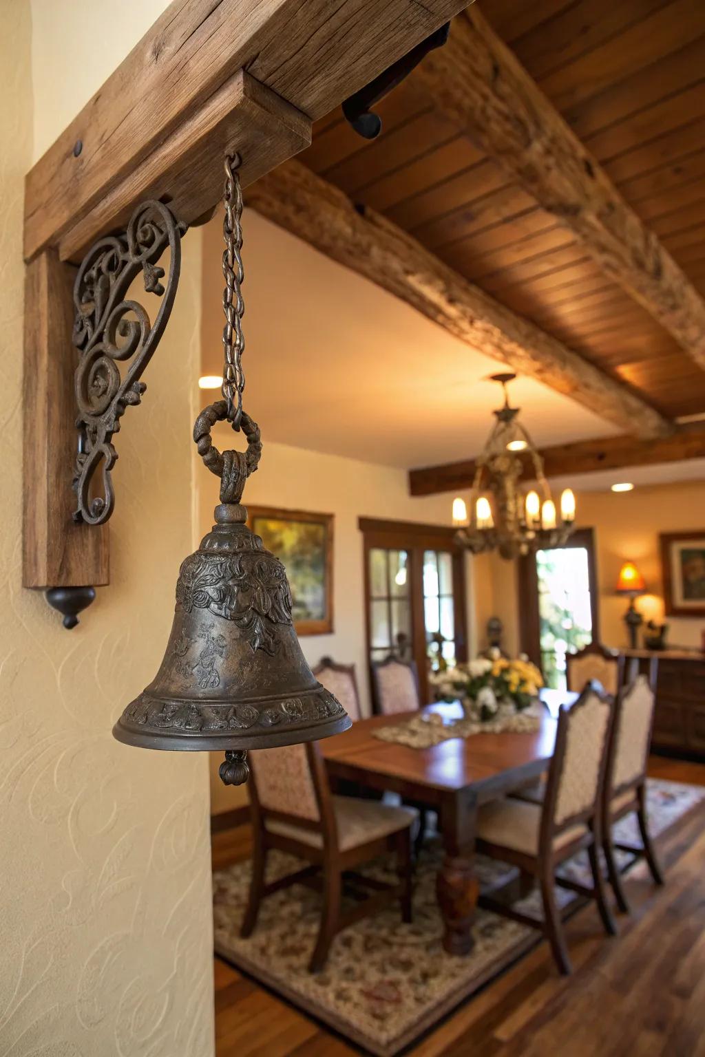 Vintage-style dinner bell adding charm to your home.