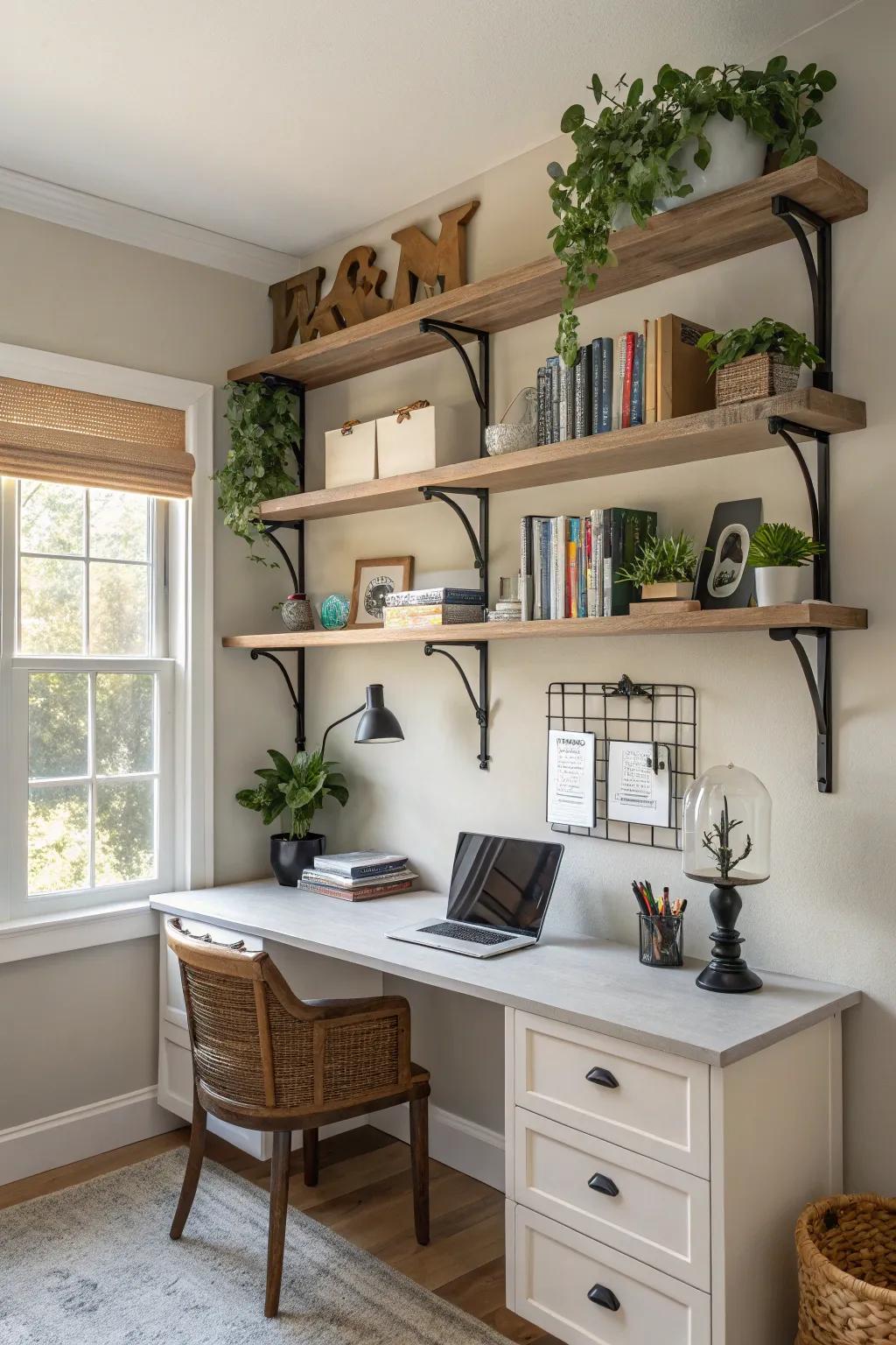 Stylish wall brackets combining support and design.