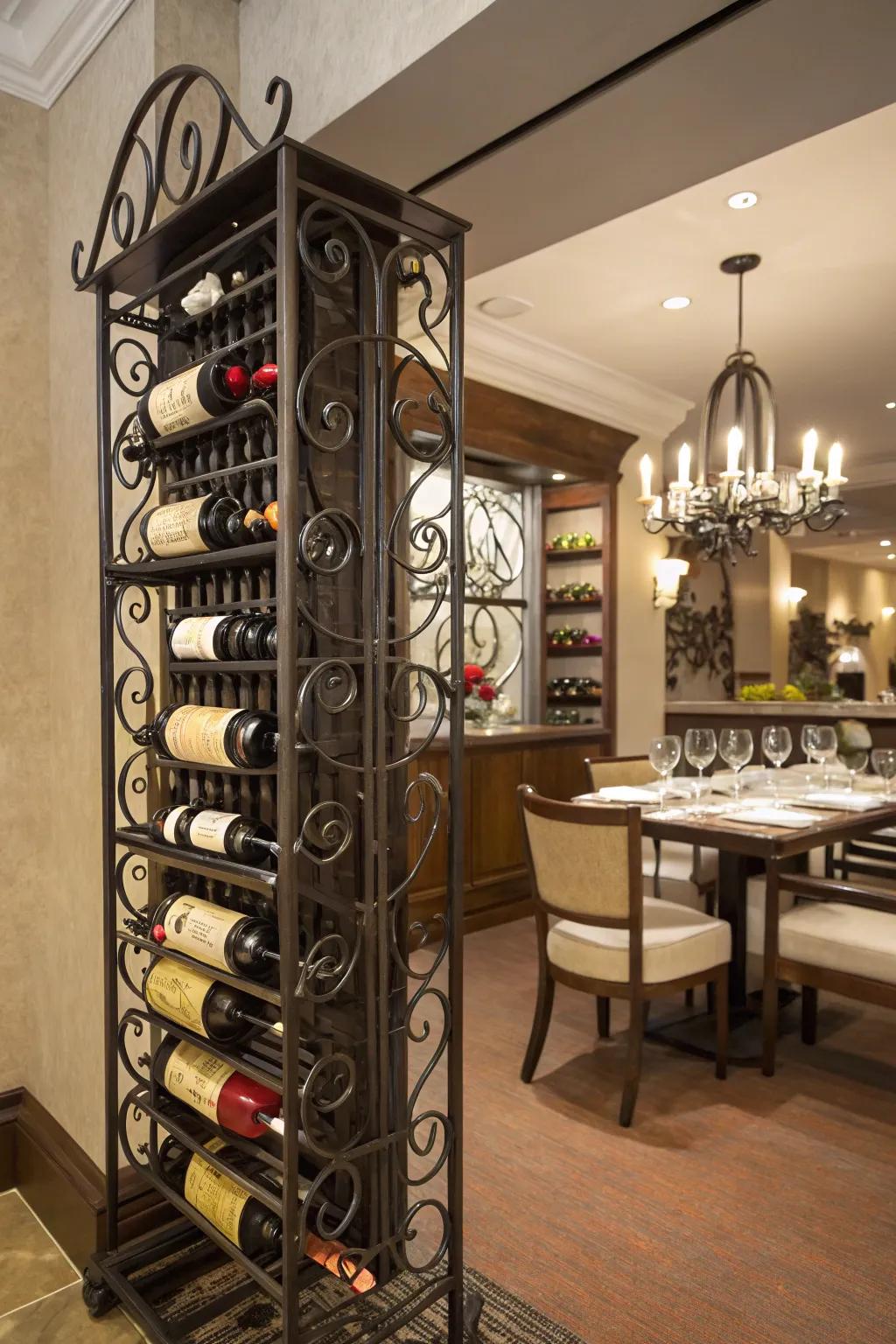 Sophisticated wine rack showcasing your collection.