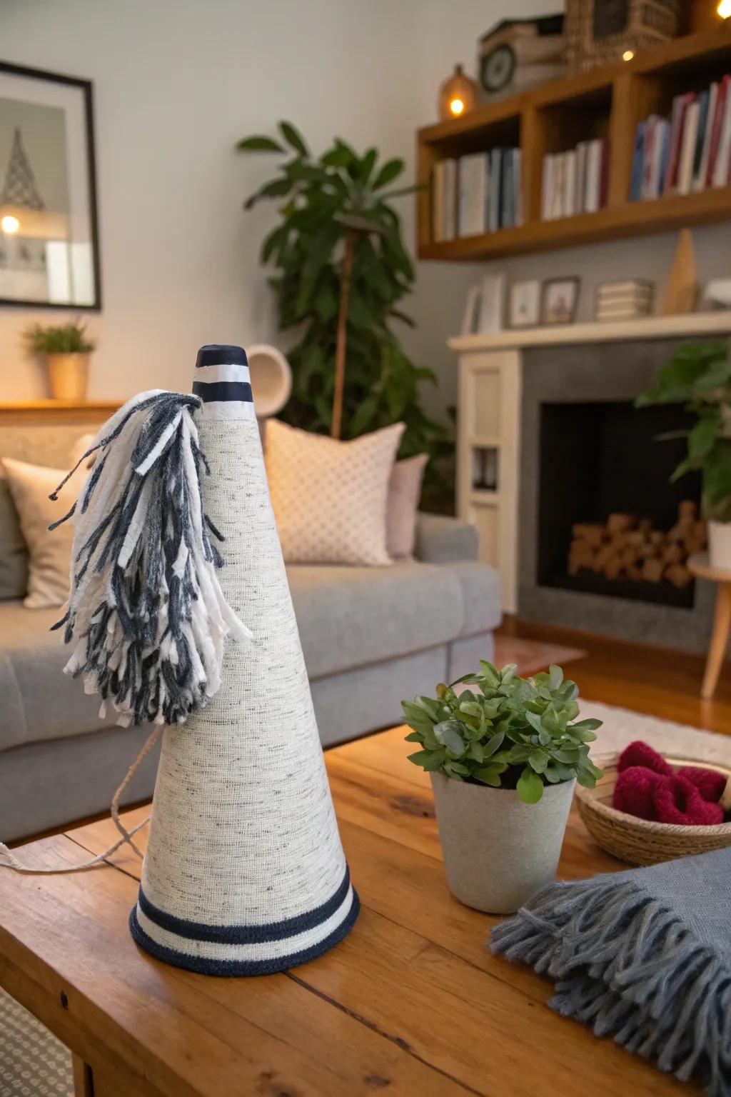 Fabric coverings bring a cozy and personalized feel to your megaphone.