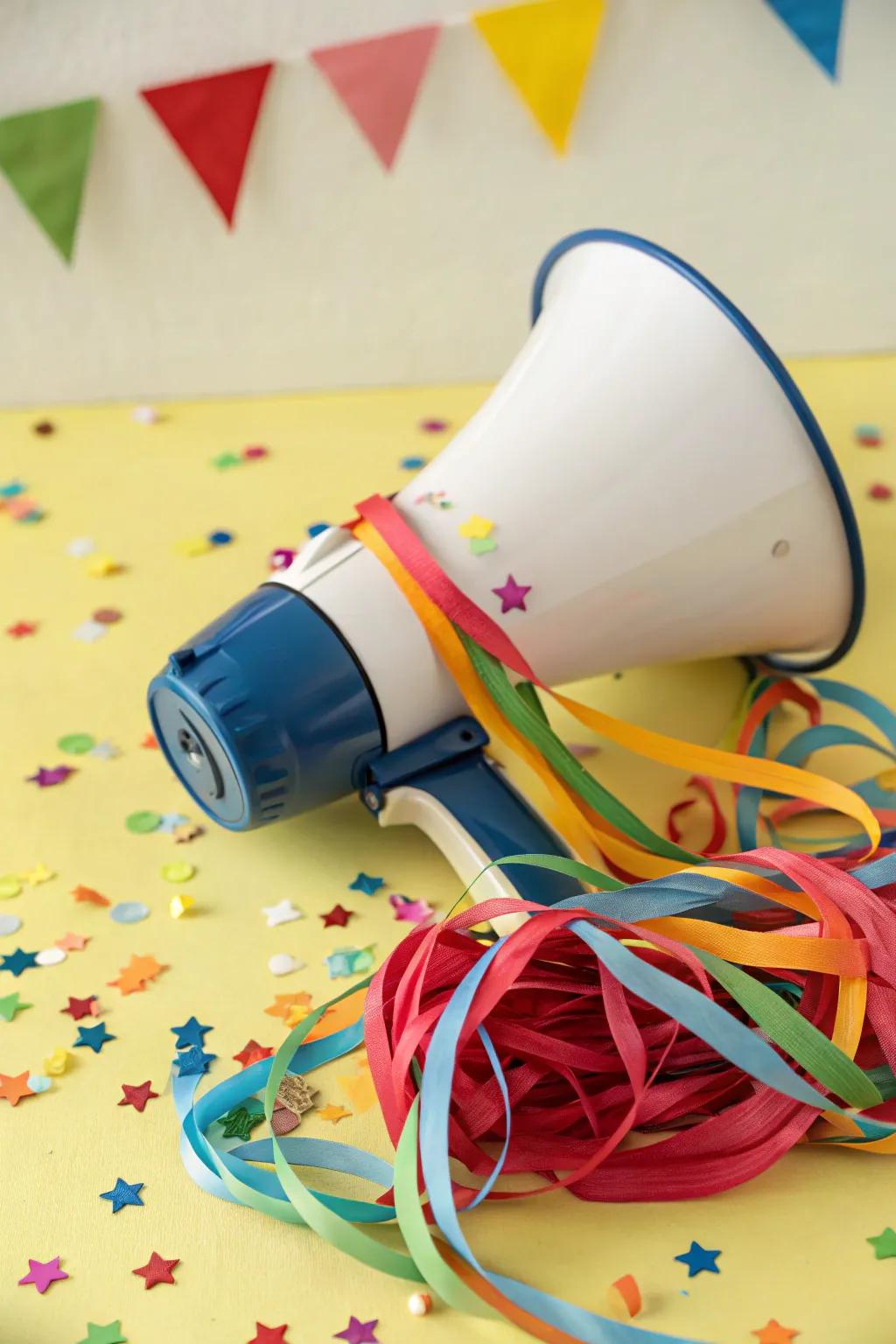 Add comfort and flair with ribbon wraps on your megaphone handle.