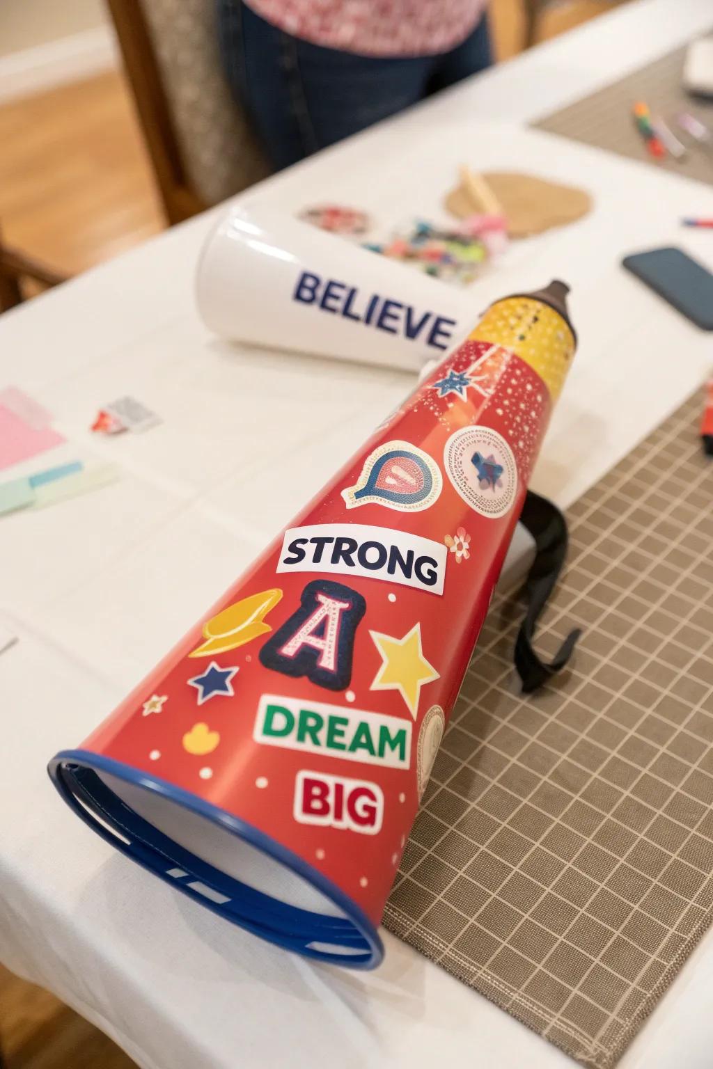 Stickers and fabric paint offer quick, creative ways to personalize your megaphone.