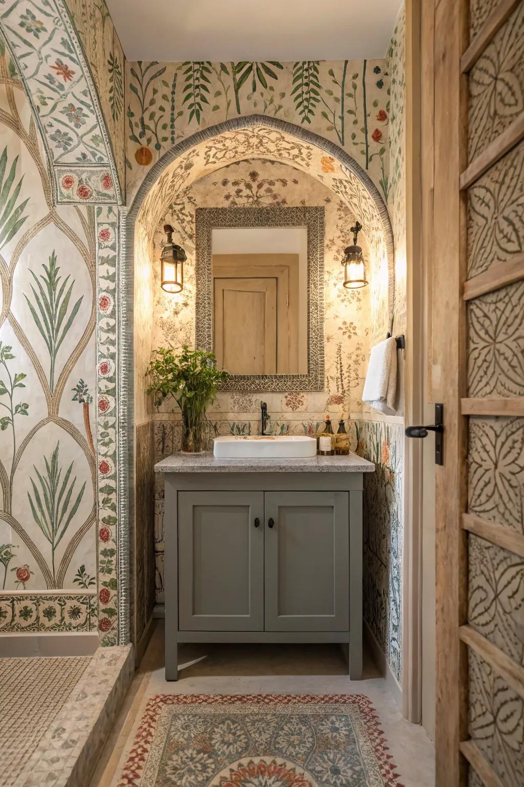 Moroccan-style alcove bringing an exotic flair to your bathroom.