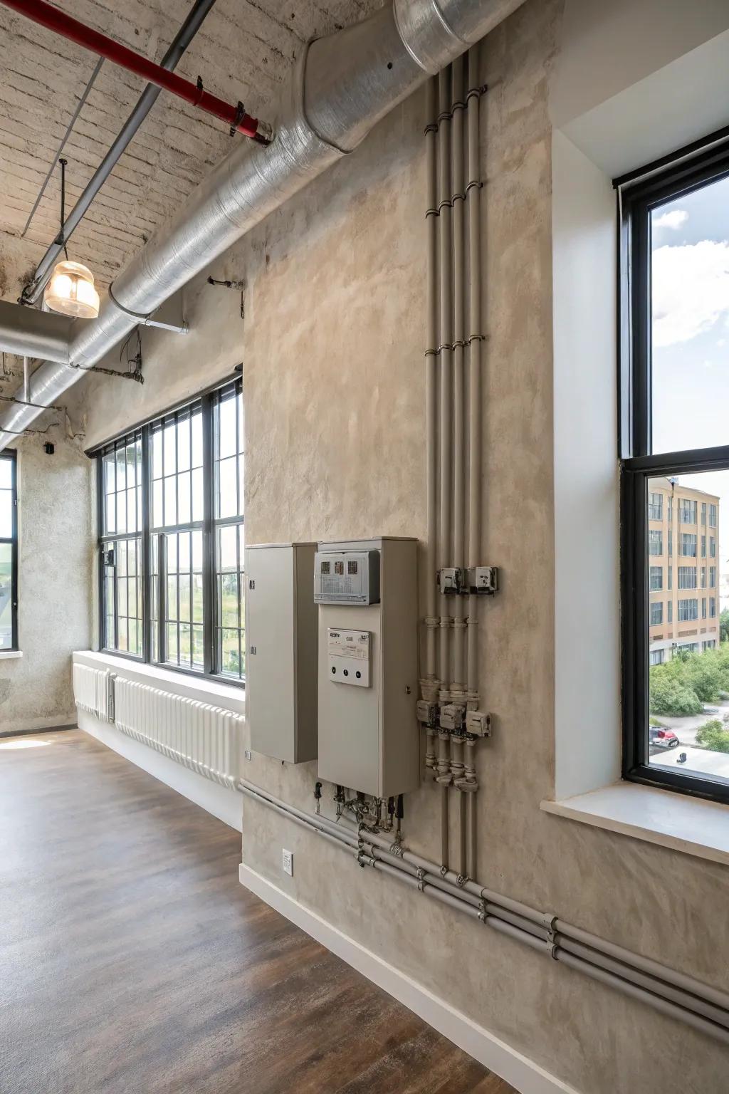 Faux wall hiding furnace