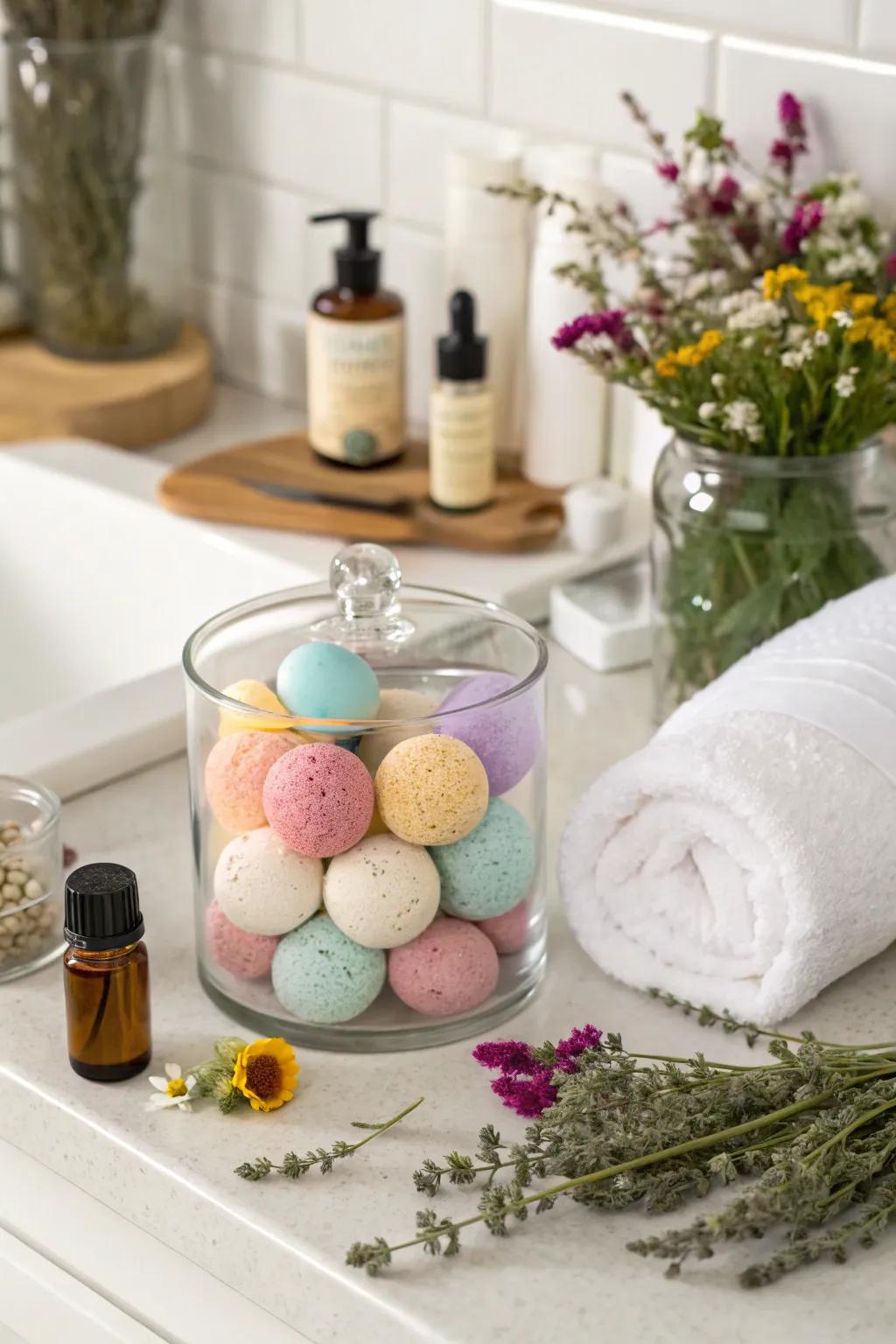 A DIY bath bomb kit for a soothing spa experience.