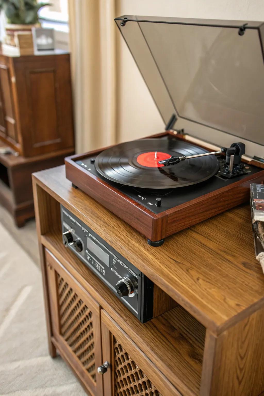 A vintage-style record player for music enthusiasts.