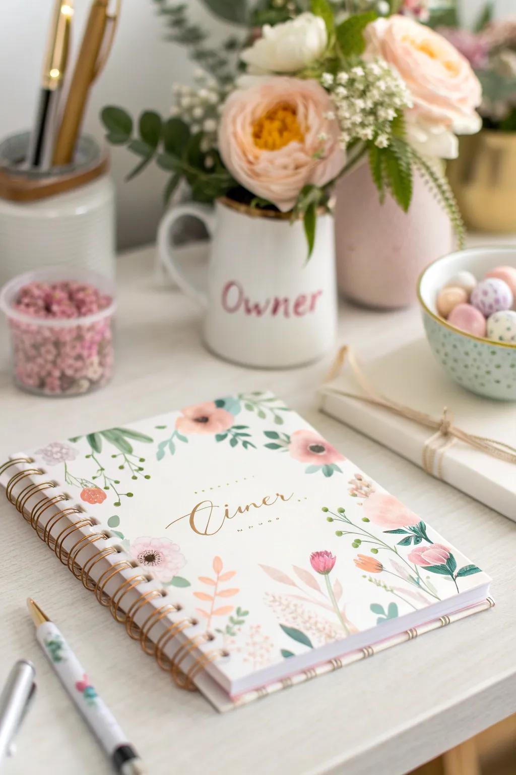 A customized journal ideal for capturing thoughts and creativity.