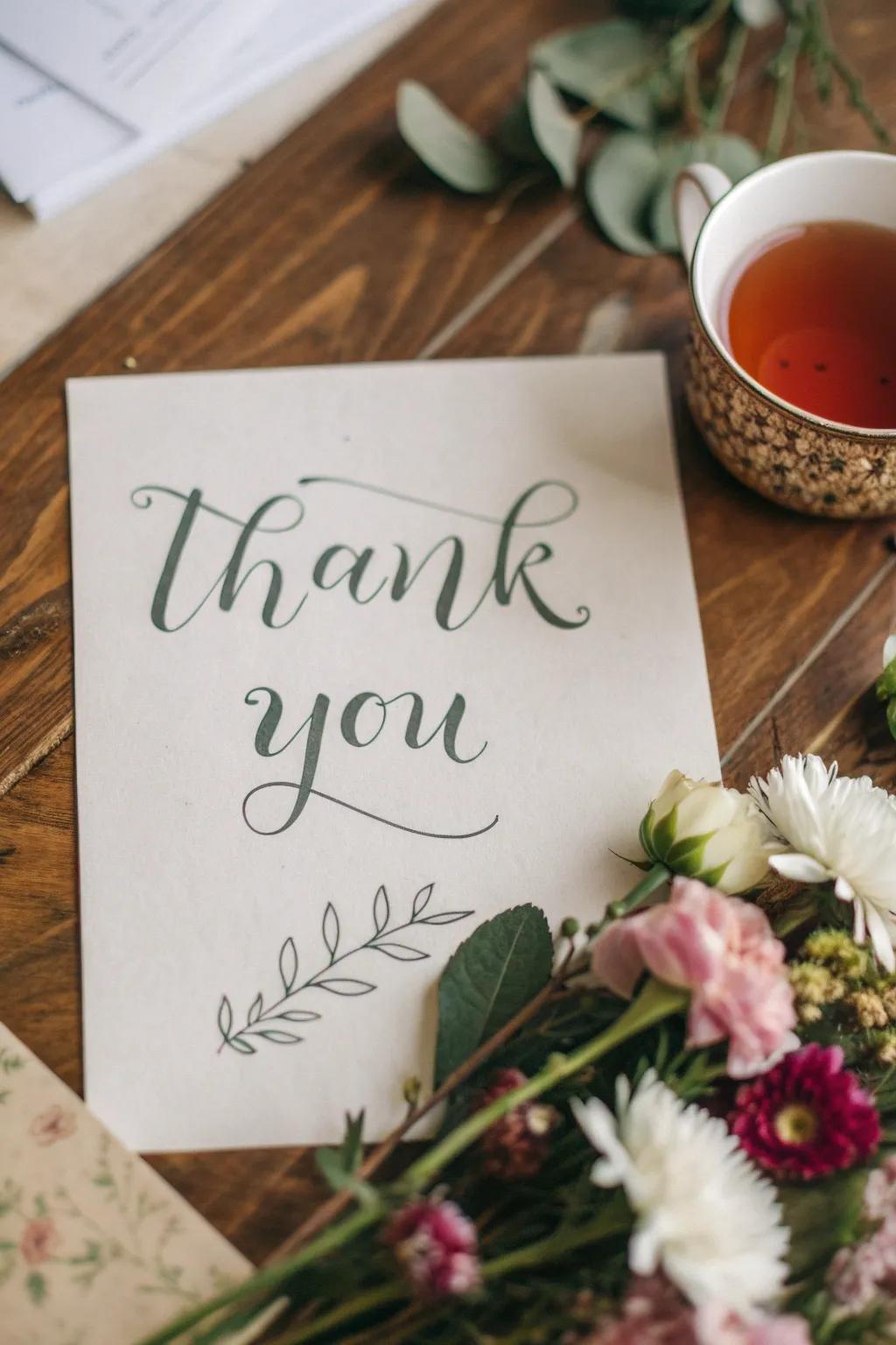 Express gratitude with sincere words.