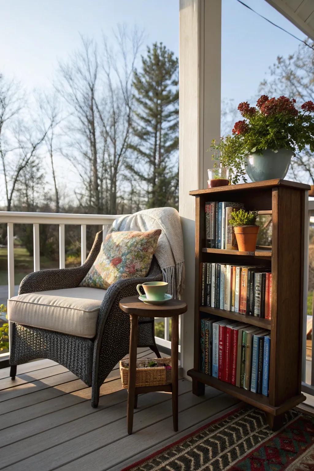 Quiet reading nook on the deck.