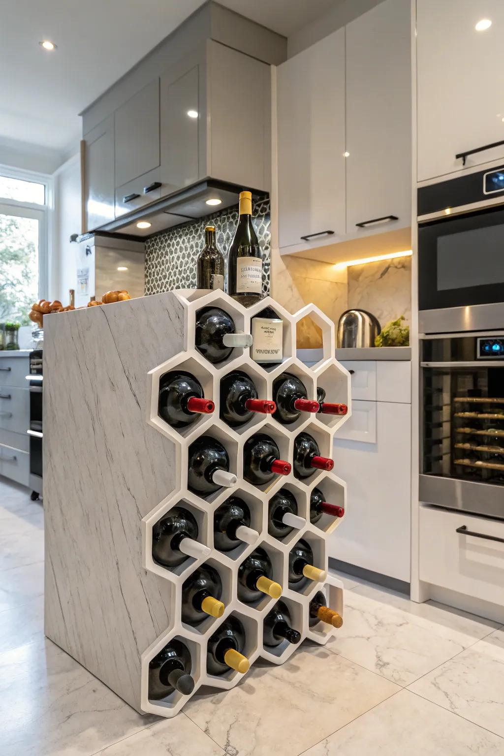 Add a modern touch to your kitchen with a PVC wine rack.