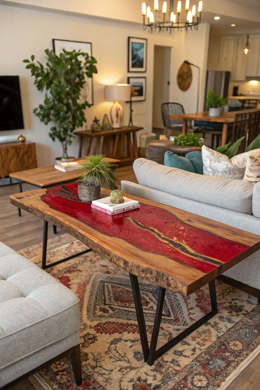 Create eye-catching river tables with vivid epoxy colors.