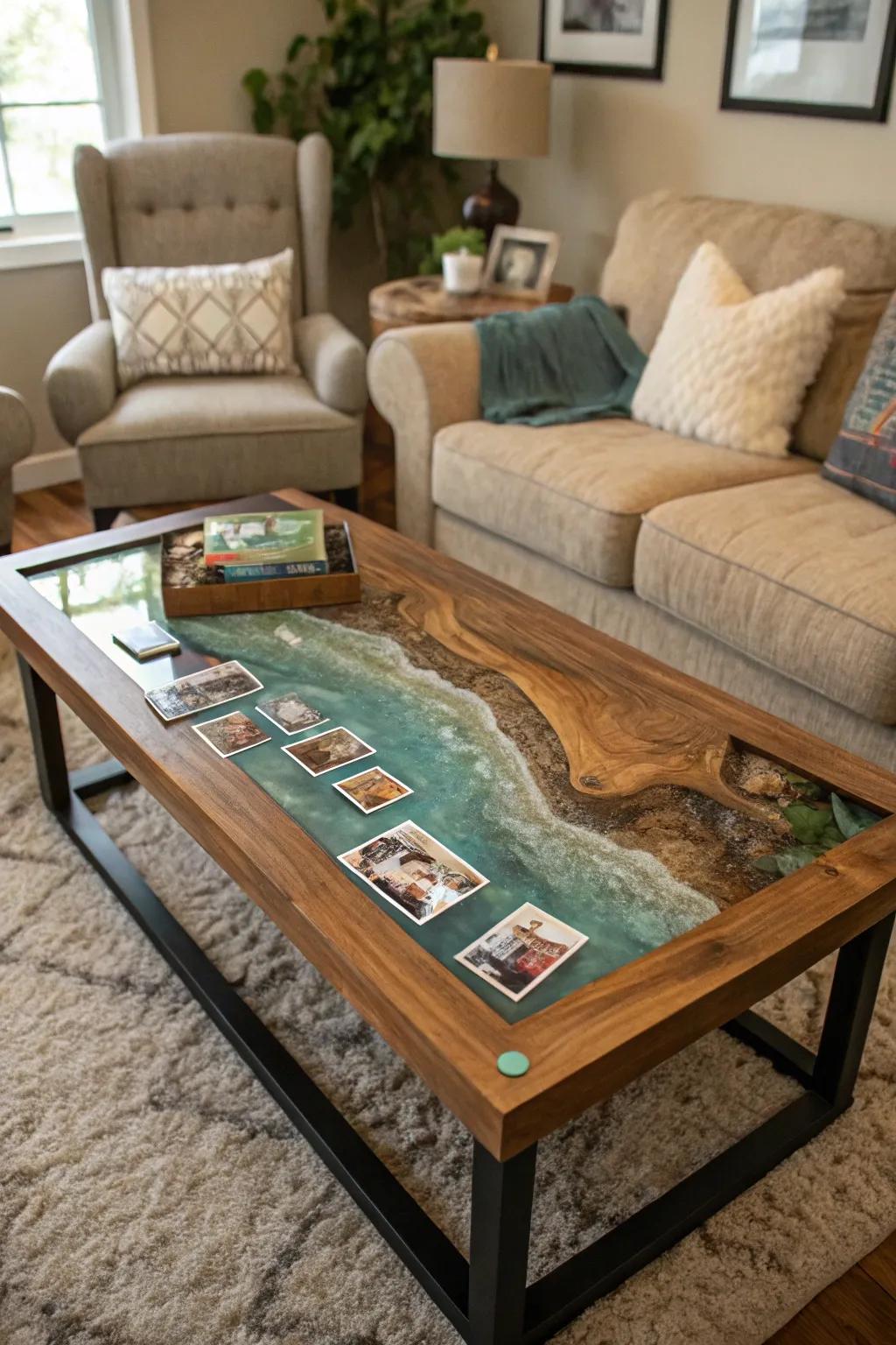 Create meaningful river tables with embedded mementos.