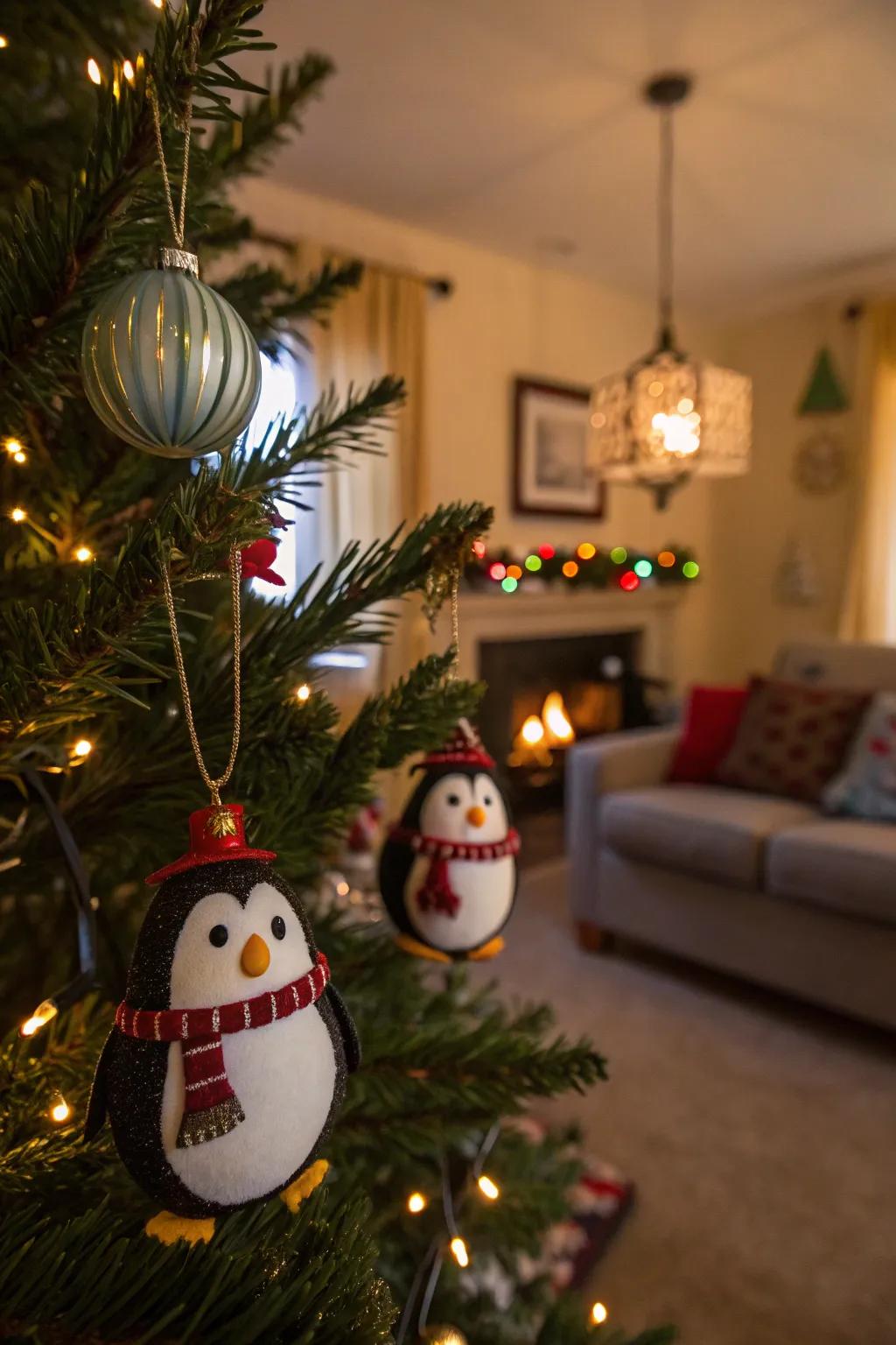 Bring holiday cheer with these handcrafted penguin ornaments.